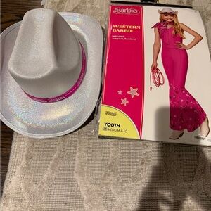 Barbie Glittery Silver and Pink Western Hat